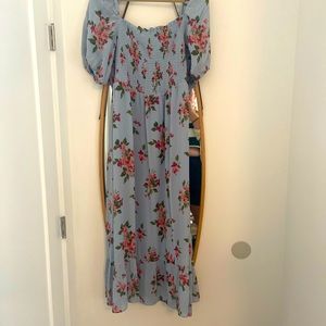 Reformation blue and pink floral dress. Never been worn.